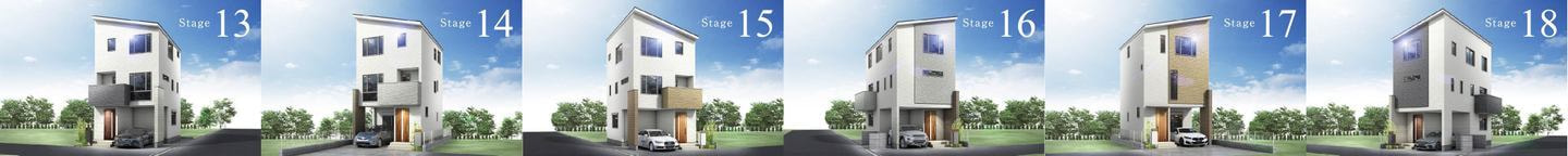 全棟の外観イメージパース